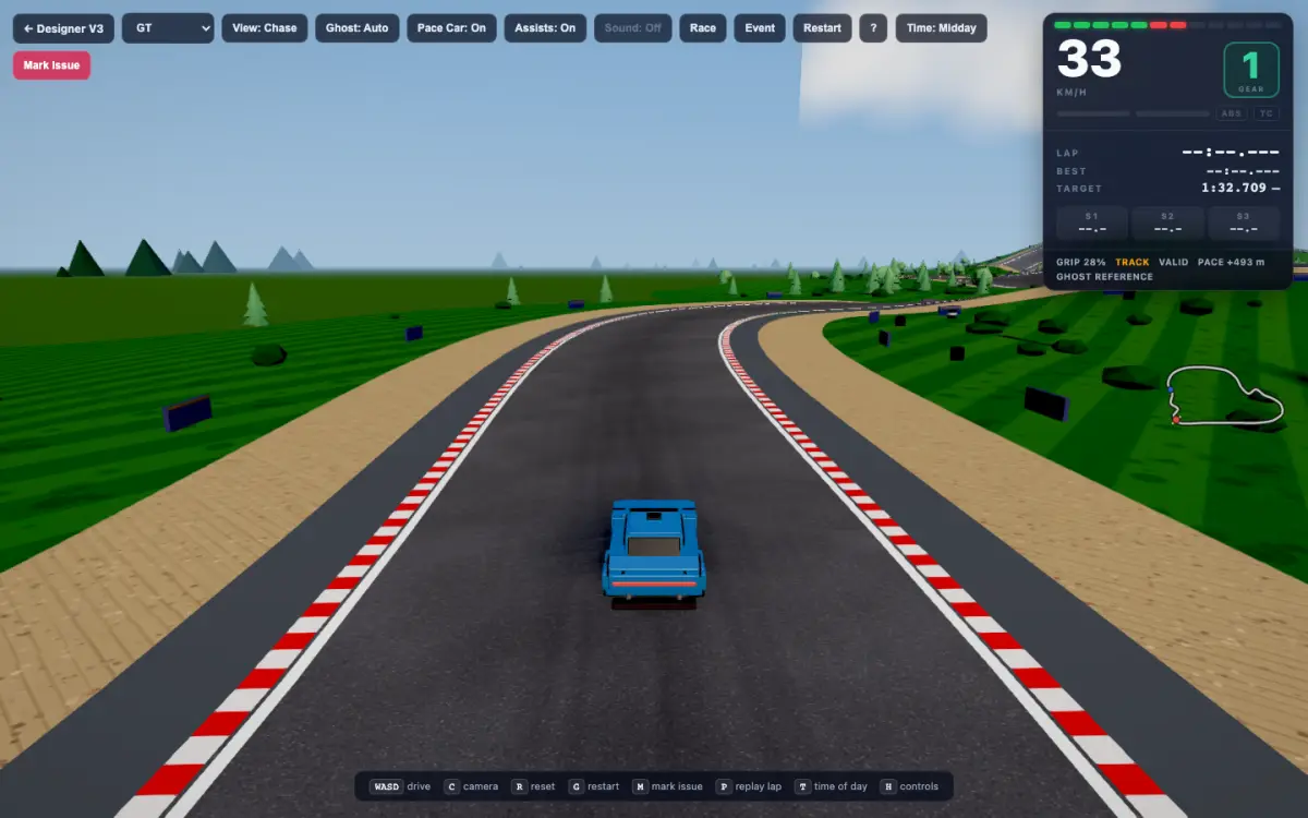 RacetrackDesign drive screen
